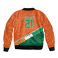 World Football 2026 Ivory Coast Custom Sleeve Zip Bomber Jacket African Adinkra Pattern - African Pride