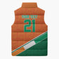 World Football 2026 Ivory Coast Custom Sleeveless Puffer Jacket African Adinkra Pattern - African Pride
