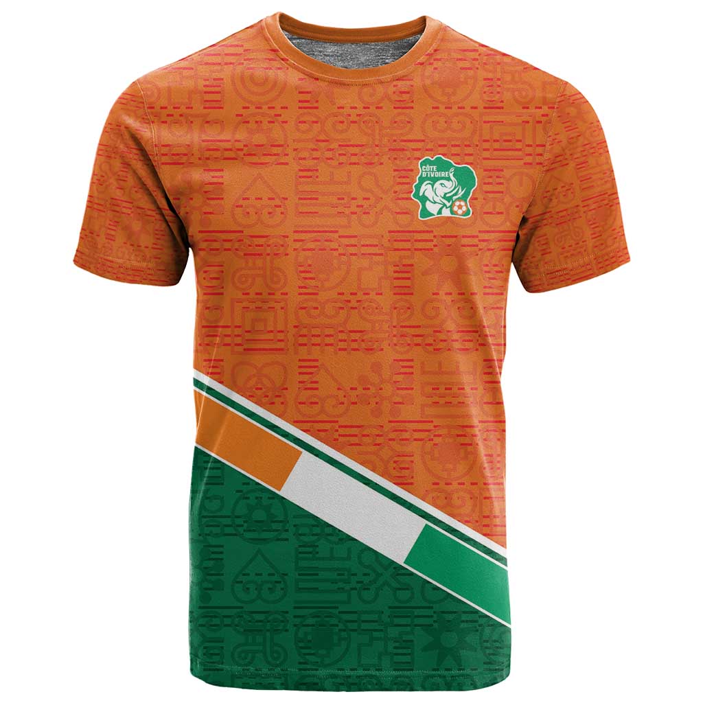 World Football 2026 Ivory Coast Custom T shirt African Adinkra Pattern - African Pride