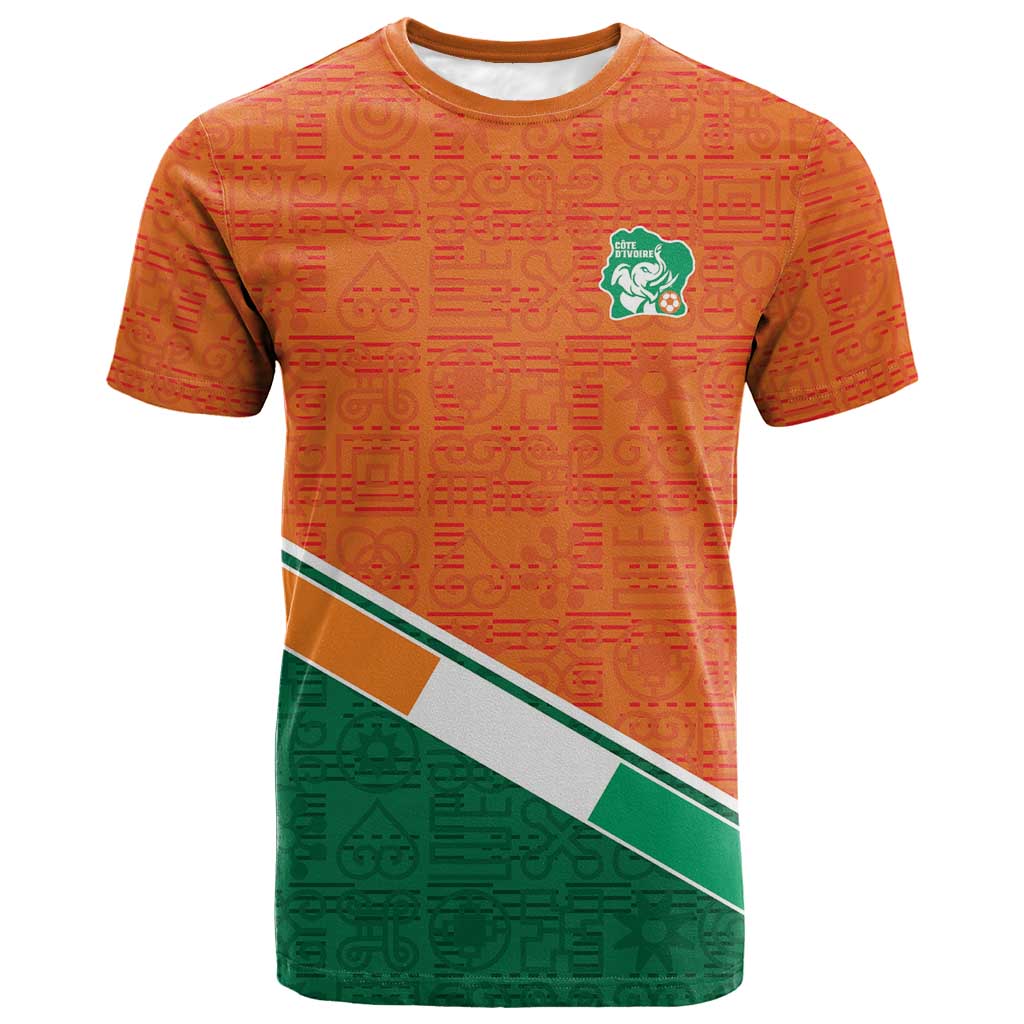 World Football 2026 Ivory Coast Custom T shirt African Adinkra Pattern LT9
