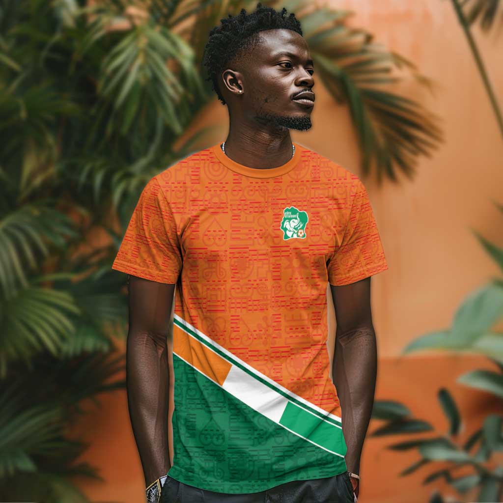World Football 2026 Ivory Coast Custom T shirt African Adinkra Pattern - African Pride