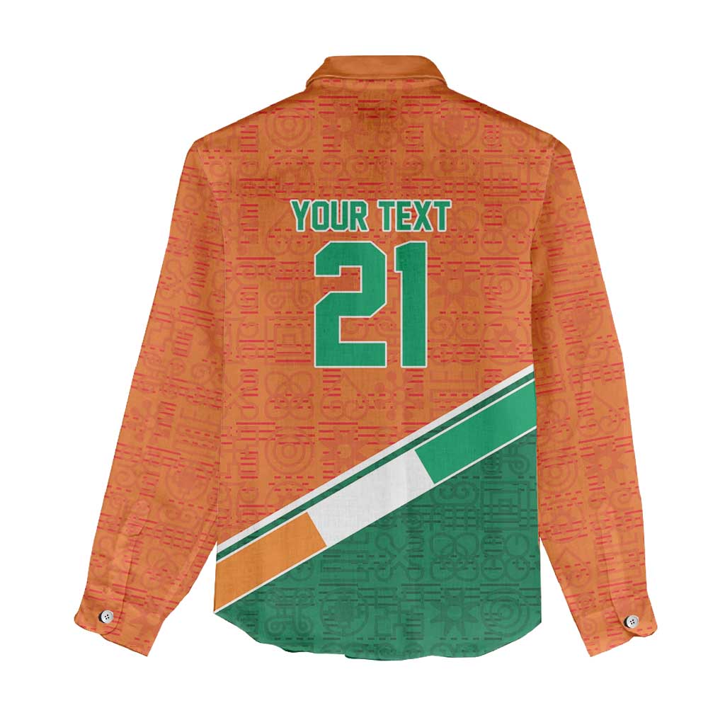 World Football 2026 Ivory Coast Custom Women Casual Shirt African Adinkra Pattern - African Pride