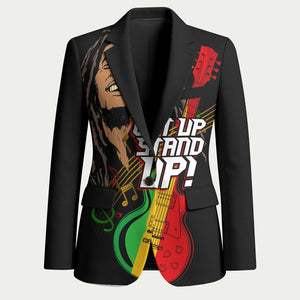 Legend Bob Get Up Stand Up Blazer Black Jamaican Reggae Multicolored