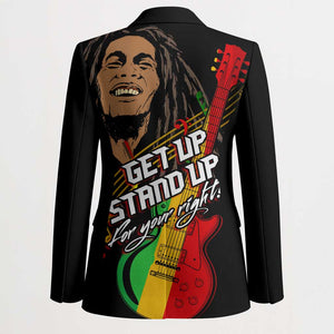 Legend Bob Get Up Stand Up Blazer Black Jamaican Reggae Multicolored