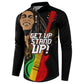 Legend Bob Get Up Stand Up Button Sweatshirt Black Jamaican Reggae Multicolored