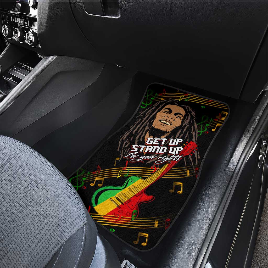 Legend Bob Get Up Stand Up Car Mats Black Jamaican Reggae Multicolored