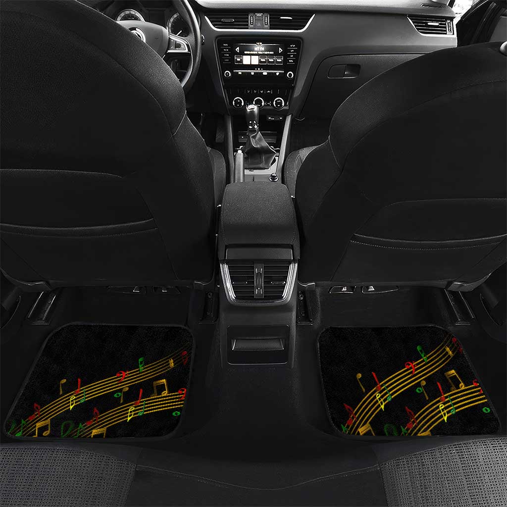 Legend Bob Get Up Stand Up Car Mats Black Jamaican Reggae Multicolored