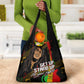 Legend Bob Get Up Stand Up Grocery Bag Black Jamaican Reggae Multicolored