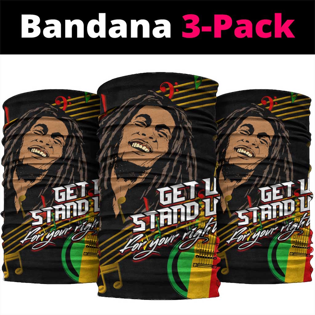 Legend Bob Get Up Stand Up Neck Gaiter Black Jamaican Reggae Multicolored LT9