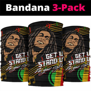 Legend Bob Get Up Stand Up Neck Gaiter Black Jamaican Reggae Multicolored LT9