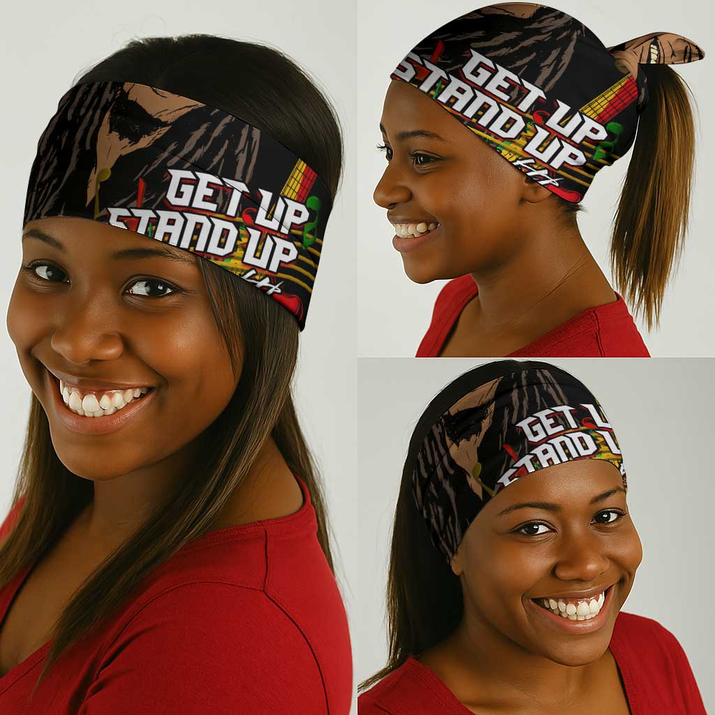 Legend Bob Get Up Stand Up Neck Gaiter Black Jamaican Reggae Multicolored LT9