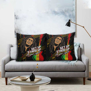 Legend Bob Get Up Stand Up Pillow Cover Black Jamaican Reggae Multicolored