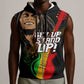 Legend Bob Get Up Stand Up Sleeveless Zip Hoodie Black Jamaican Reggae Multicolored - African Pride