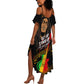 Legend Bob Get Up Stand Up Summer Maxi Dress Black Jamaican Reggae Multicolored