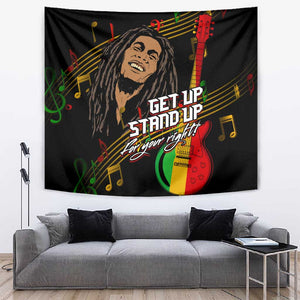 Legend Bob Get Up Stand Up Tapestry Black Jamaican Reggae Multicolored
