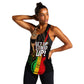 Legend Bob Get Up Stand Up Women Racerback Tank Black Jamaican Reggae Multicolored