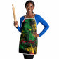 Personalized Rastafarian Lion Legend Bob Apron Black Jamaican Reggae Sketch Portrait