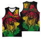 Rastafarian Lion Legend Bob Basketball Jersey Black Jamaican Reggae Festival Sketch Portrait - African Pride