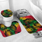 Personalized Rastafarian Lion Legend Bob Bathroom Set Black Jamaican Reggae Sketch Portrait