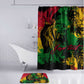 Personalized Rastafarian Lion Legend Bob Bathroom Set Black Jamaican Reggae Sketch Portrait