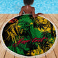 Rastafarian Lion Legend Bob Beach Blanket Black Jamaican Reggae Festival Sketch Portrait