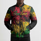 Personalized Rastafarian Lion Legend Bob Bomber Puffer Jacket Black Jamaican Reggae Sketch Portrait