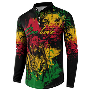 Personalized Rastafarian Lion Legend Bob Button Sweatshirt Black Jamaican Reggae Sketch Portrait