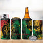 Rastafarian Lion Legend Bob 4 in 1 Can Cooler Tumbler Black Jamaican Reggae Festival Sketch Portrait