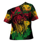 Personalized Rastafarian Lion Legend Bob Cross Shoulder Shirt Black Jamaican Reggae Sketch Portrait