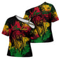 Personalized Rastafarian Lion Legend Bob Cross Shoulder Shirt Black Jamaican Reggae Sketch Portrait