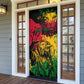 Personalized Rastafarian Lion Legend Bob Door Cover Black Jamaican Reggae Sketch Portrait