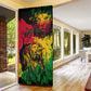 Personalized Rastafarian Lion Legend Bob Door Cover Black Jamaican Reggae Sketch Portrait