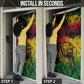 Personalized Rastafarian Lion Legend Bob Door Cover Black Jamaican Reggae Sketch Portrait
