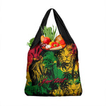 Rastafarian Lion Legend Bob Grocery Bag Black Jamaican Reggae Festival Sketch Portrait