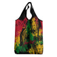 Rastafarian Lion Legend Bob Grocery Bag Black Jamaican Reggae Festival Sketch Portrait