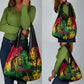 Rastafarian Lion Legend Bob Grocery Bag Black Jamaican Reggae Festival Sketch Portrait