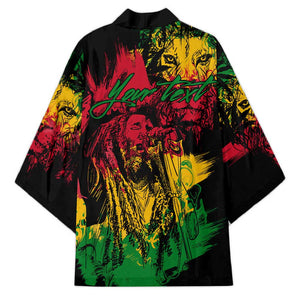 Personalized Rastafarian Lion Legend Bob Kimono Black Jamaican Reggae Sketch Portrait