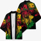 Personalized Rastafarian Lion Legend Bob Kimono Black Jamaican Reggae Sketch Portrait