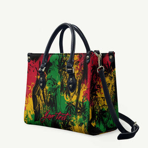 Personalized Rastafarian Lion Legend Bob Leather Bag Black Jamaican Reggae Sketch Portrait