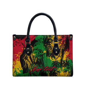 Personalized Rastafarian Lion Legend Bob Leather Bag Black Jamaican Reggae Sketch Portrait