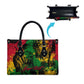 Personalized Rastafarian Lion Legend Bob Leather Bag Black Jamaican Reggae Sketch Portrait