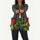 Personalized Rastafarian Lion Legend Bob Leather Bag Black Jamaican Reggae Sketch Portrait