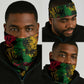 Rastafarian Lion Legend Bob Neck Gaiter Black Jamaican Reggae Festival Sketch Portrait LT9