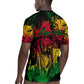 Rastafarian Lion Legend Bob Rugby Jersey Black Jamaican Reggae Festival Sketch Portrait