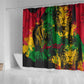 Rastafarian Lion Legend Bob Shower Curtain Black Jamaican Reggae Festival Sketch Portrait