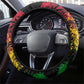 Rastafarian Lion Legend Bob Steering Wheel Cover Black Jamaican Reggae Festival Sketch Portrait
