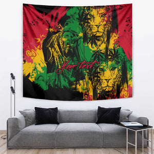Rastafarian Lion Legend Bob Tapestry Black Jamaican Reggae Festival Sketch Portrait