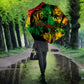 Personalized Rastafarian Lion Legend Bob Umbrella Black Jamaican Reggae Sketch Portrait