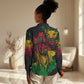 Rastafarian Lion Legend Bob Women Casual Shirt Black Jamaican Reggae Festival Sketch Portrait LT9