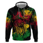 Rastafarian Lion Legend Bob Zip Hoodie Black Jamaican Reggae Festival Sketch Portrait